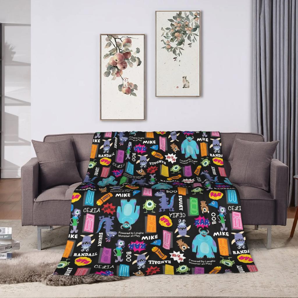 Monster Inc Blanket Quality Warm Soft Cartoon Throw Blanket Winter Picnic Couch Bed Graphic Bedspread