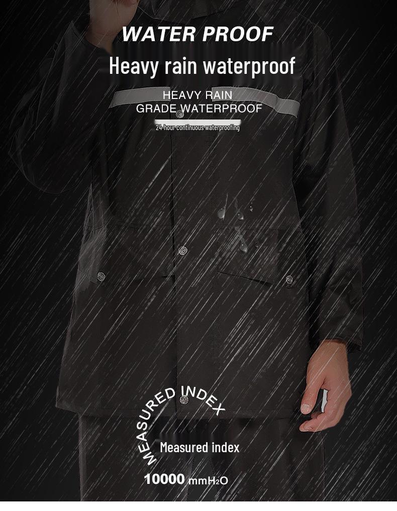 Reflective Waterproof Raincoat & Pants Set for Adults - Outdoor Protective Rainwear