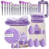 20-56Pcs Soft Makeup Brush Set with Storage Bag,Beauty Blender Sponge & Powder Puff Essential Facial Cosmetic Tools for Beginners & Makeup Lovers