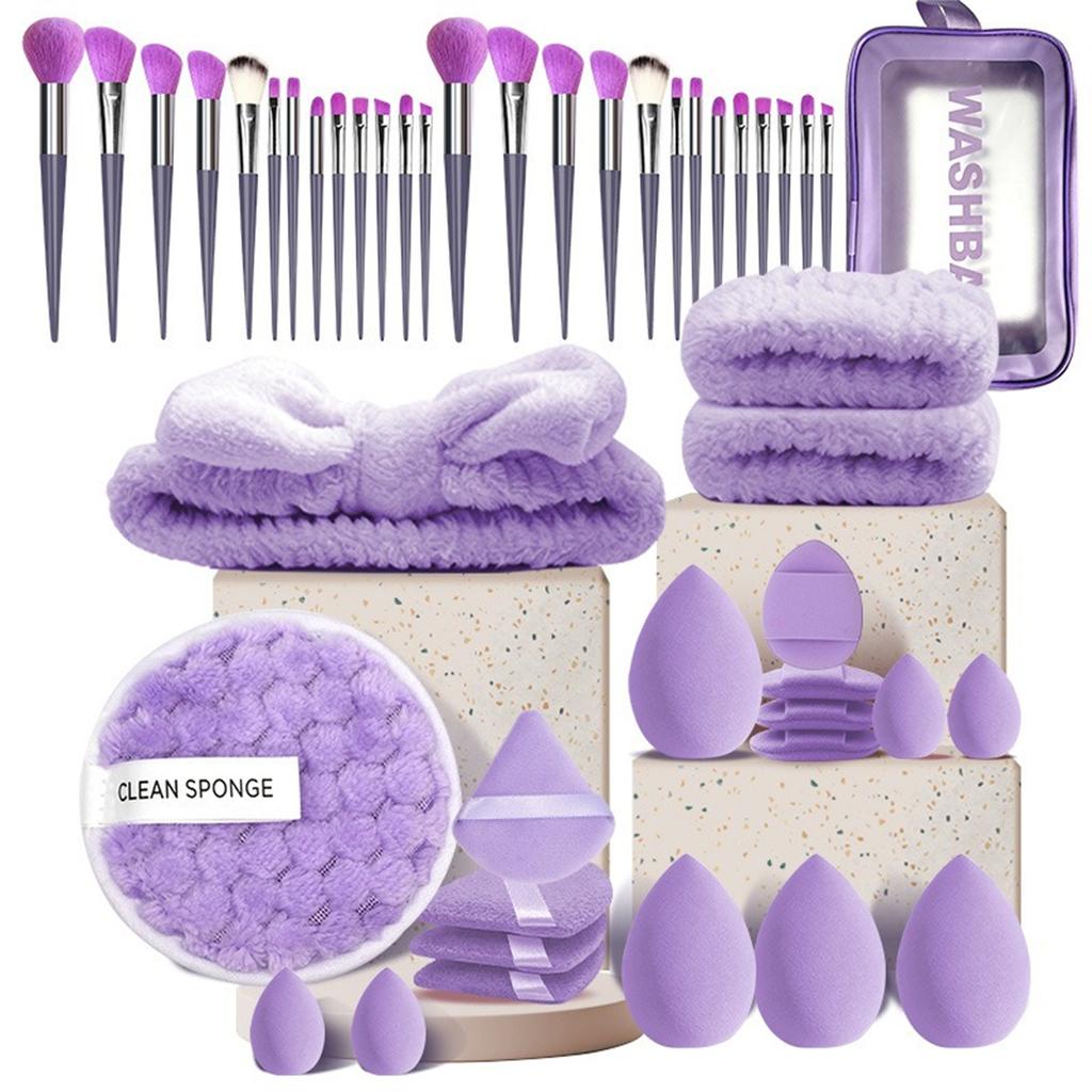 20-56Pcs Soft Makeup Brush Set with Storage Bag,Beauty Blender Sponge & Powder Puff Essential Facial Cosmetic Tools for Beginners & Makeup Lovers