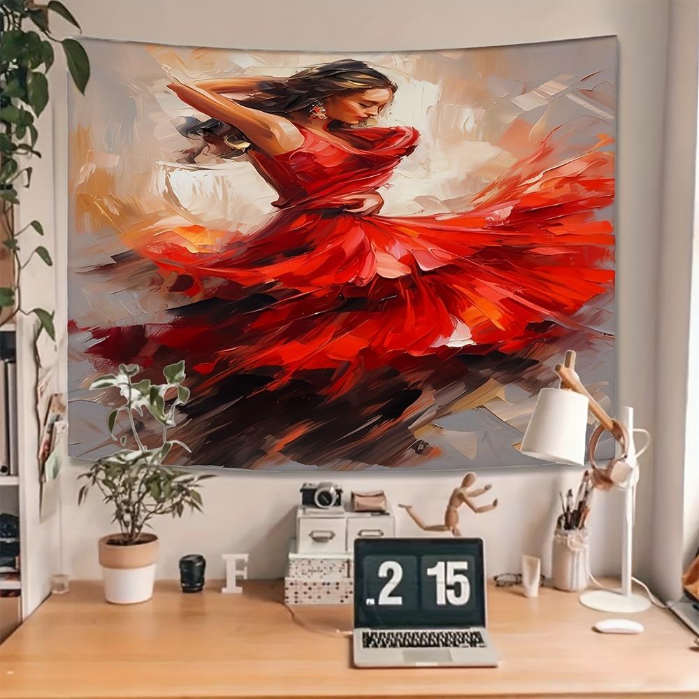 Flamenco dancer art Digital printing polyester wall tapestry suitable for use in living rooms bedrooms offices bars party