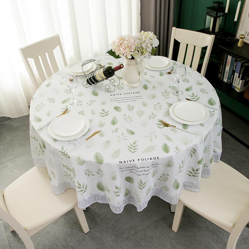 Round Table Tablecloth Household Waterproof, Oil-Proof And Anti-Scalding Leave-In Round Tablecloth Pvc Coffee Table Fabric Dining Table Mat