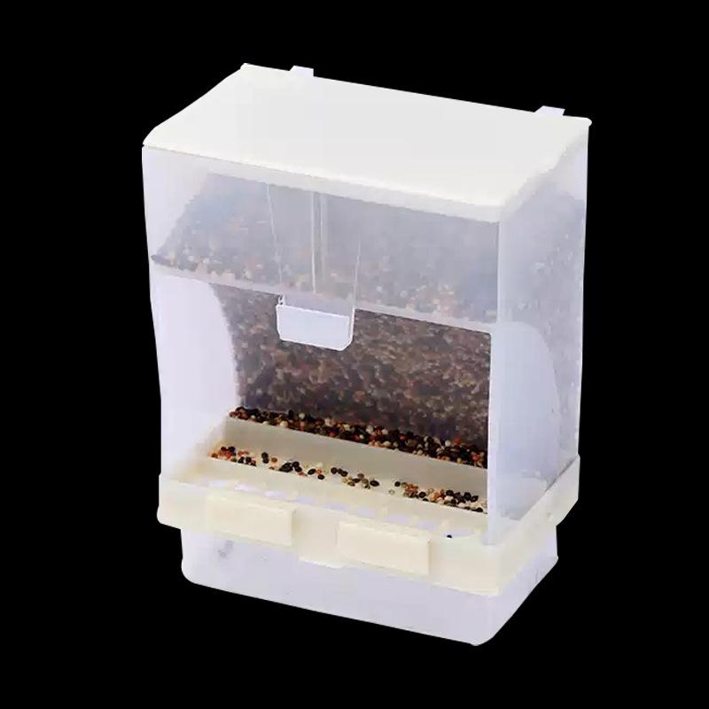 Papageien-Futterspender mit Auslaufschutz und Hülsentrennung für Nymphensittiche