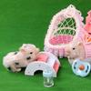 Miniature Reborns Pig Doll Figurine 5PCS Sensory Animal Figure Doll Nursing Toy For Children Indoor Outdoor Pretend Play