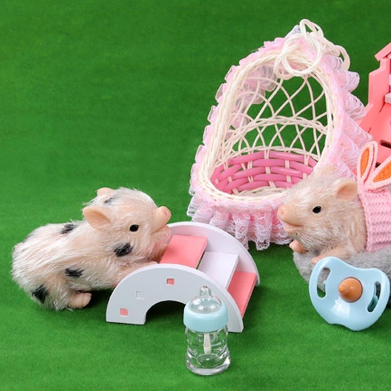 Miniature Reborns Pig Doll Figurine 5PCS Sensory Animal Figure Doll Nursing Toy For Children Indoor Outdoor Pretend Play