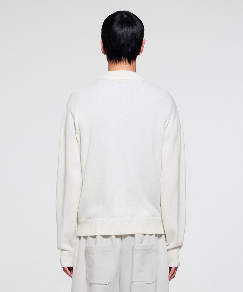 ERA Men Wool Blend Polo Sweater - White