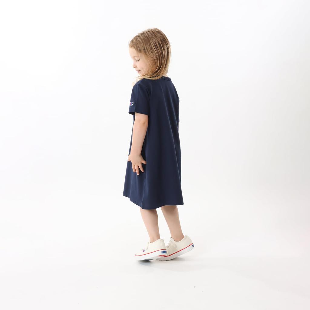 Champion Kortarmet Rundhals T-skjorte Bomull Binder Logo Størrelse 120 Barnekjole, 100% USA, Hals, Ettpunktsbroderi, Basic, Marineblå, (CK-Z331/CK-T305)