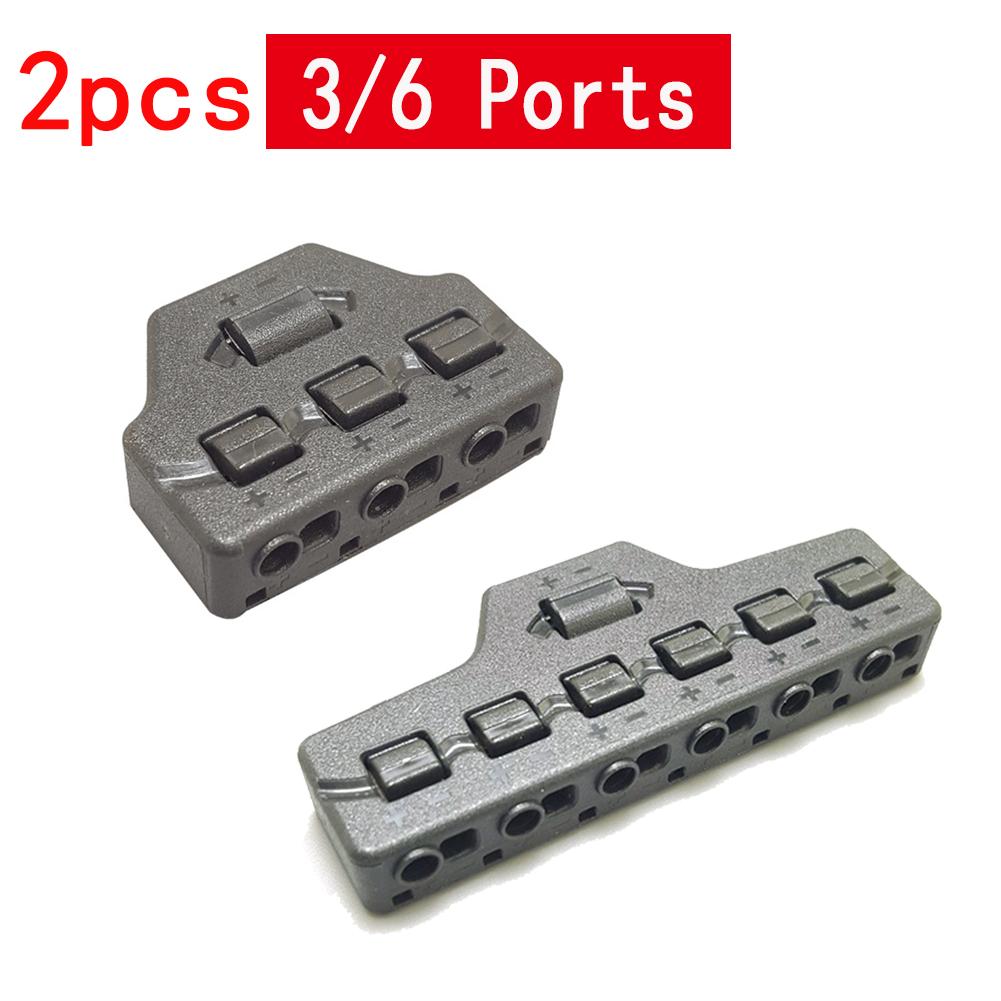 3/6 Ports Push-in Fast Quick Wire Connector Distribution Wiring Cable Splitter for LED Lighting Terminal Block