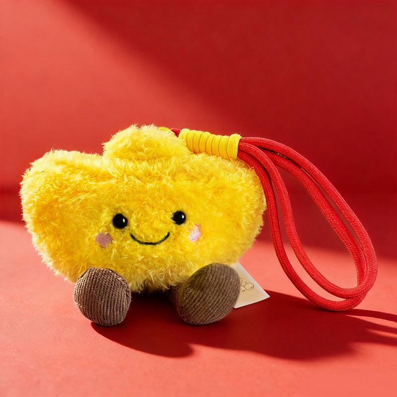 Festive Firecracker & Lantern Plush Keychains: Creative Spring Festival Bag Decorations 12cm