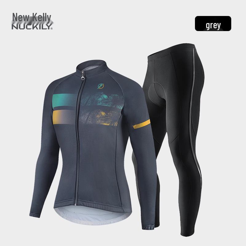 NUCKILY Men's Fleece Cycling Suit - Warm Autumn/Winter Pants for Mountain & Road Biking