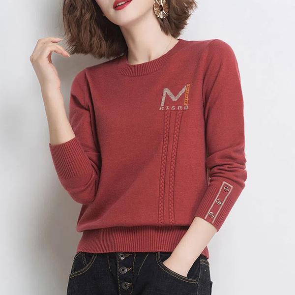WTEMPO Women Spring Autumn Knitted Pullovers All-match Solid Color Long Sleeve Sweater Tops O-Neck Bottoming Jumpers Knitwear