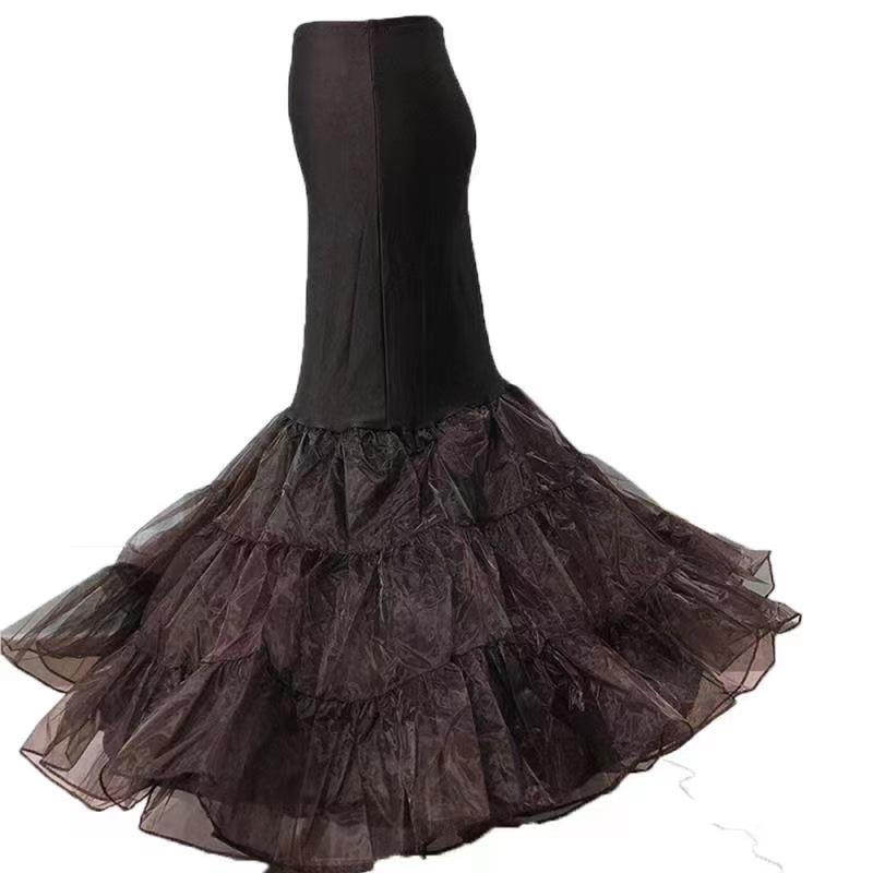

European-American Elastic Waist Cincher Fishtail Wedding Dress Petticoat Skirt Support One size, waist 66-110, length 1 meter