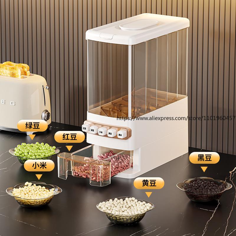 Food-Grade Grain Storage Containers Insect-Proof Moisture-Proof Airtight Boxes Home Divided Rice Bucket for Grains Cereals