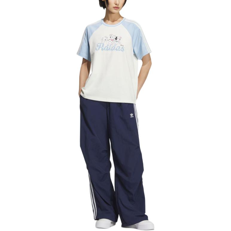 Adidas Originals X Disney Dalmatian Raglan T-Shirt Fashion Comfortable Sport Soft Short Sleeve Women Tops KG6698