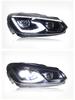 Golf 6 LED Double Lens Headlight: Blue Daytime Running and Turn Signal Light Assembly