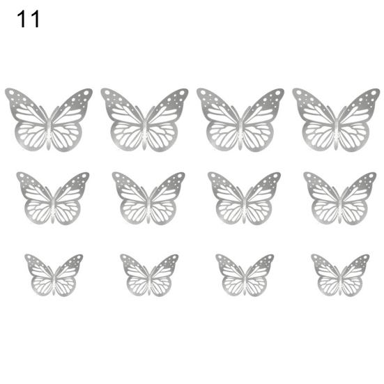 

1 эффект 3D бумага красивый набор настенная привлекательная визуальная наклейка в форме бабочки наклейка на окно для дома 11 чёрный