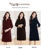 Women's Spring/Autumn Corduroy Long Sleeve Shirt Dress - Slimming, Age-Reducing Fit