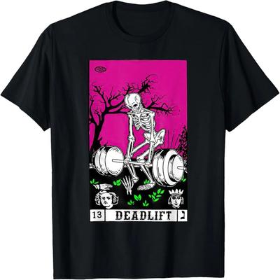Tarot Card Funny Gym Deadlifts Workout Occult Reading Reader T-Shirt