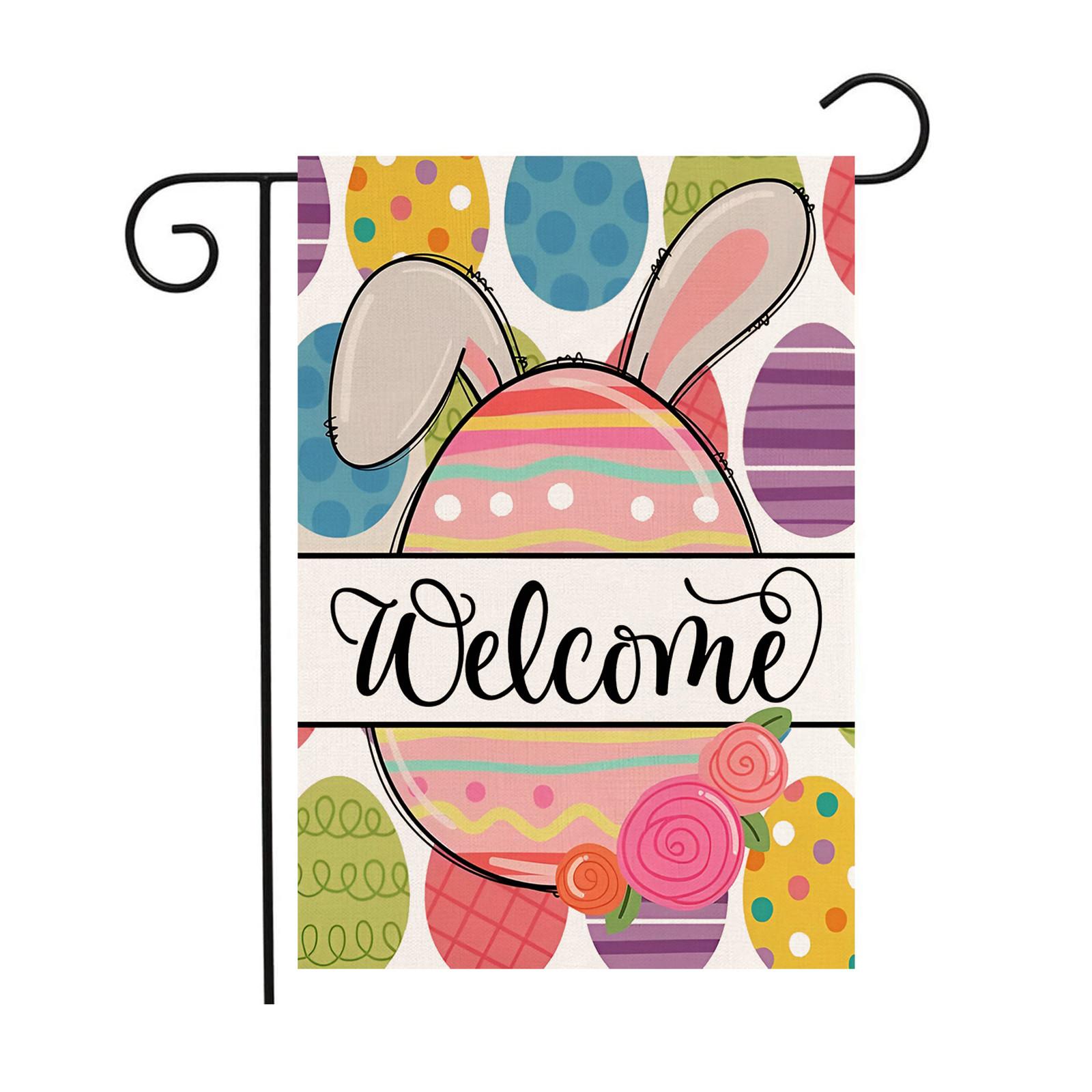 Garden Flags Easter Garden Flags 12 18 Double Sided, Happy Easter Garden Flags For Yard Outdoor Easter Decorations