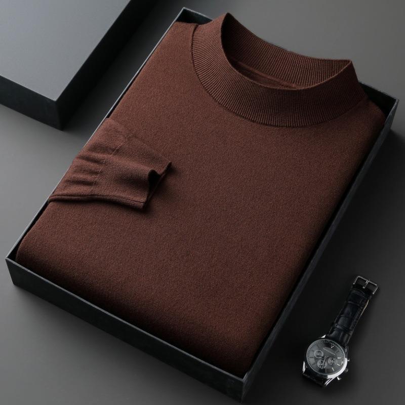 Men S Casual Loose Half Turtleneck Long Sleeve Knit Sweater For Spring Autumn