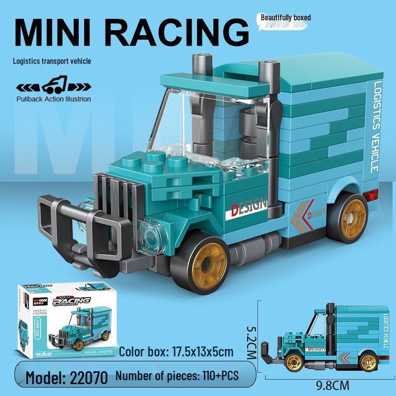 Pull-Back Assembly Toy Set: Campervan, Race Car, Ambulance, Fire Truck