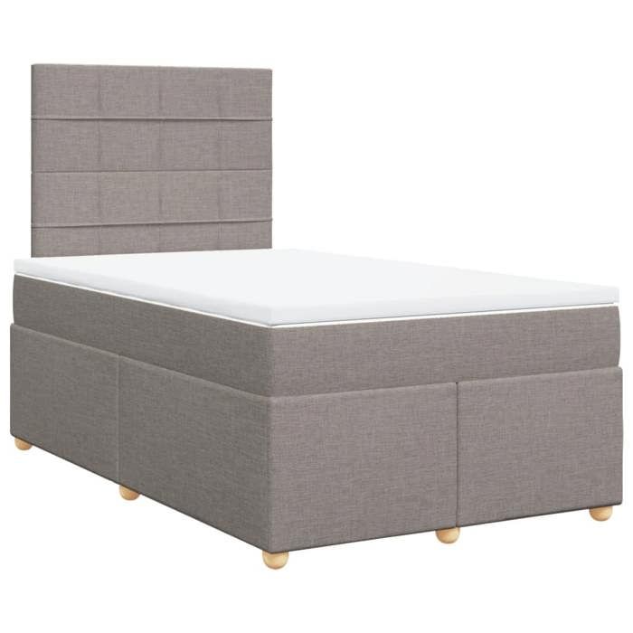 Maison Exclusive - Sommier à lattes de lit avec matelas Taupe 120x200 cm Tissu