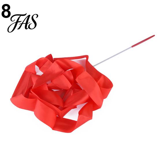 4M Colorful Dance Ribbon Gym Rhythmic Art Gymnastic Streamer Twirling Rod Stick