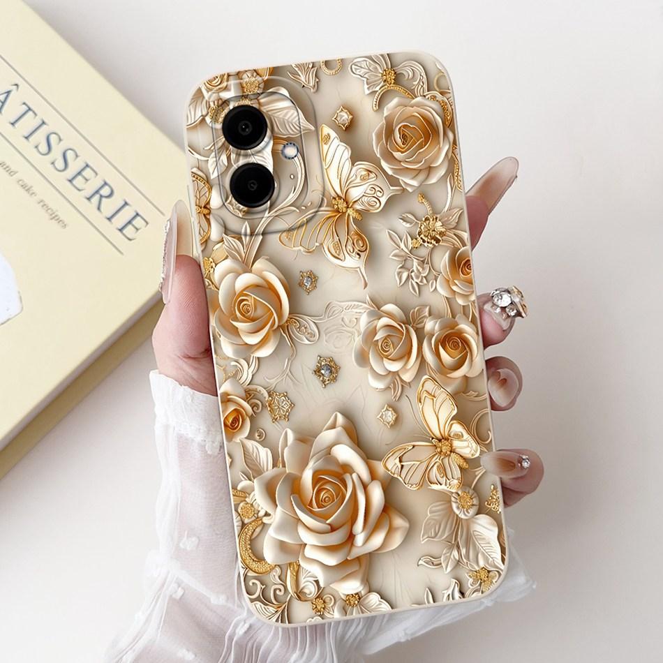 For Samsung Galaxy A06 Beautiful Bow Rose Painting Phone Case For Samsung A06 4G 5G Soft Silicone Shockproof Cases