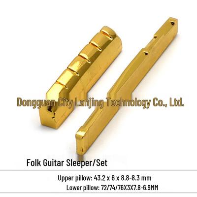 Pirinç Ahşap Eşik Setli Halk Gitarı 6 Telli (Üst ve Alt, 43x6mm, 72x3mm)