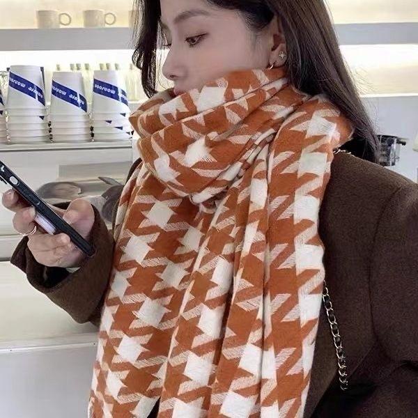 New Daqiandao plaid scarf women Korean version of Japanese versatile fashion ins Internet celebrity autumn and winter new scarf
