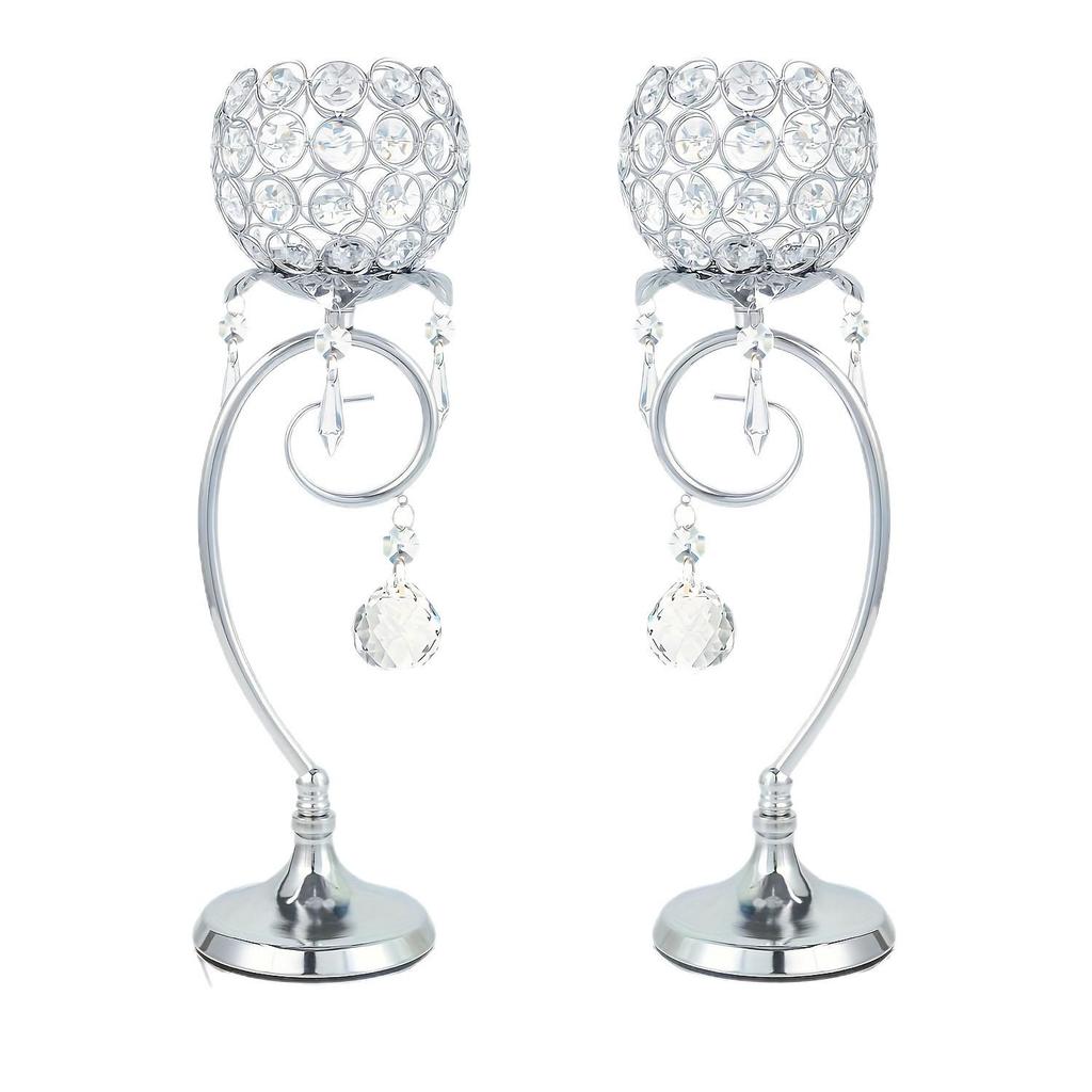 European Crystal Iron Art Candlestick - Wedding, Hotel, Living Room & Bedroom Decor