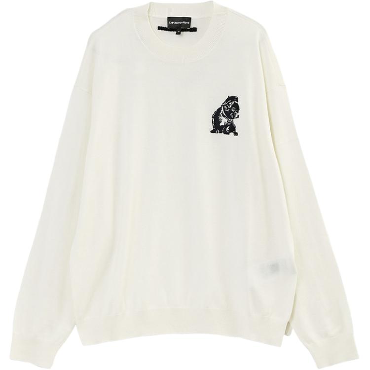Emporio Armani Мужской вязаный свитер с круглым вырезом и длинным рукавом 6D1MX4-1MJCZ-0101 XXL