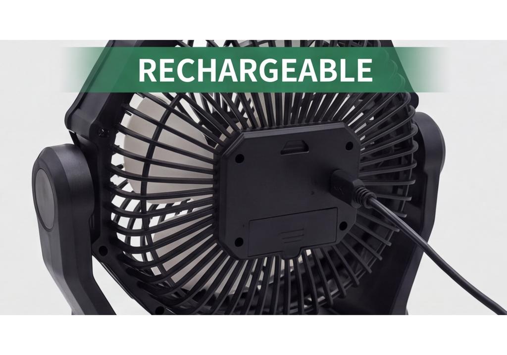 Portable LED Camping Fan Light with Light Rain Protection Rechargeable Hanging Design for Tent Night Fishing Outdoor Use
