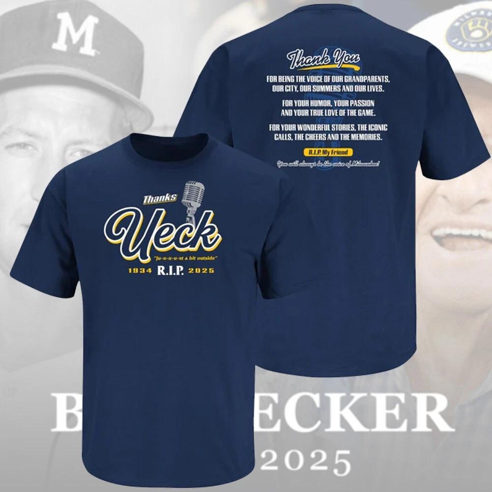 Боб Юкер №9 Милуоки Брюэрс Спасибо за воспоминания Подарок с автографом BTT2376 Унисекс Футболка XXXXL