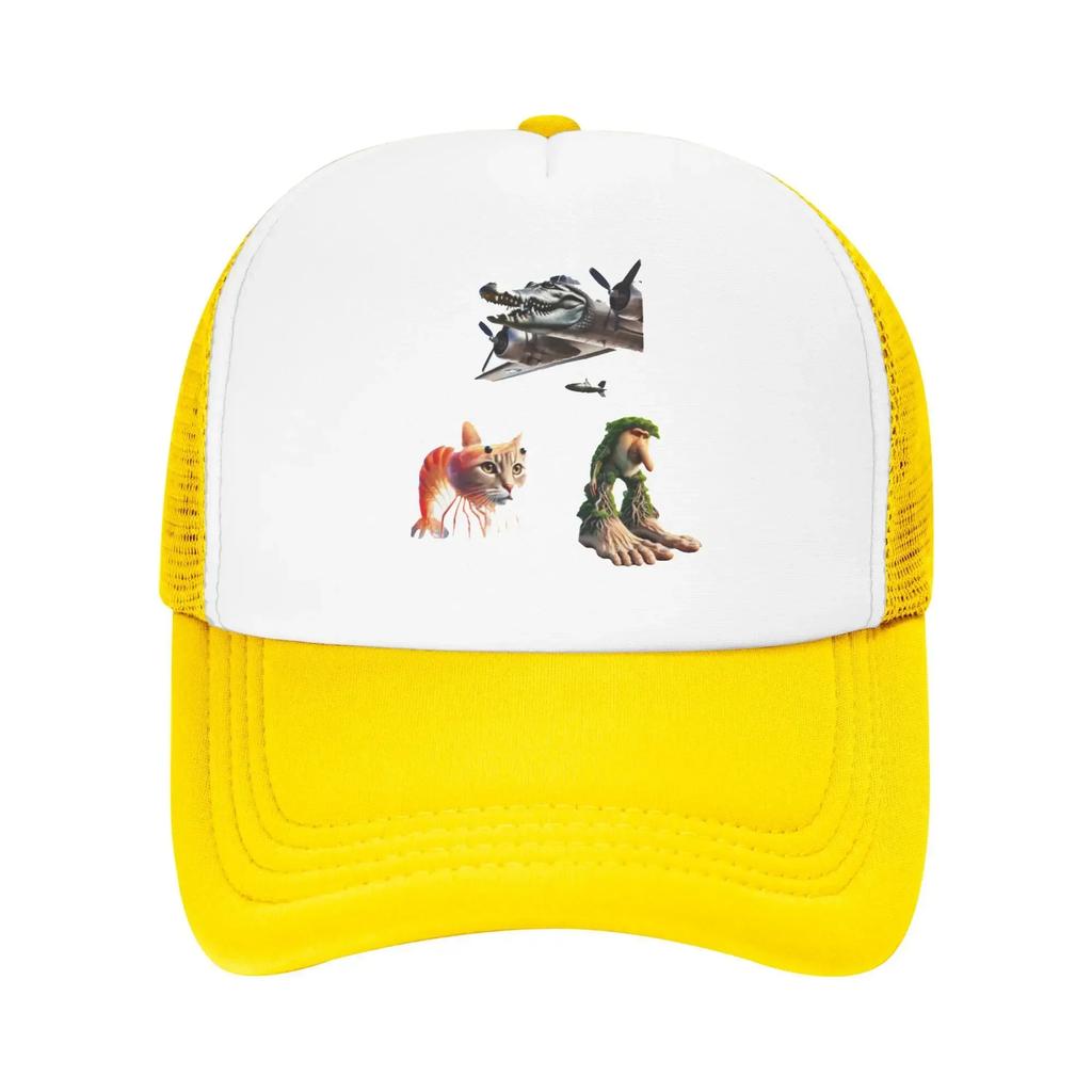 Italian Brainrot Pack Character combinations 2 Cat Pool Party Mesh Baseball Caps Women Camping Male Hunting Sun Hats Peaked Cap