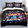 Neon headphones and stars. Bedding sets Duvet cover sets Duvet covers Pillowcases(1 * Duvet Cover 2 * Pillowcases without duvet insert)