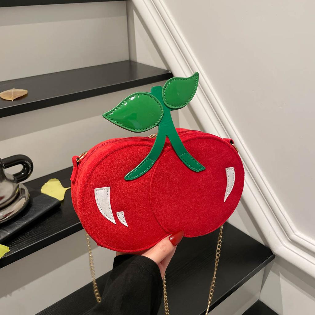 Unique shape design small bag women's new personalized creative sweet cherry shoulder crossbody chain bag