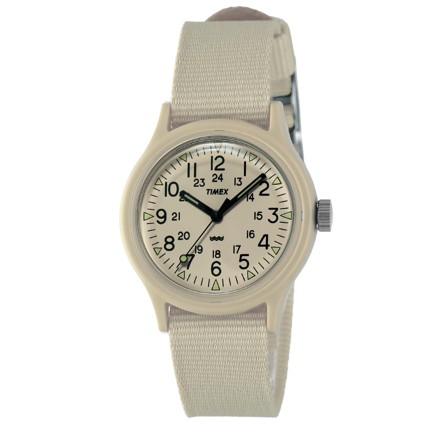 Military Watch Quartz 3 ATM Water Resistant Plastic Beige Dial TW2Y19800 [TIMEX] Men s [Authentic] бежевый