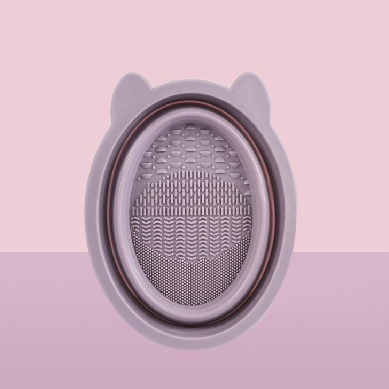 

Набор для очистки кистей для макияжа Очистка бьюти-яйца Волшебная складная силиконовая чаша-скруббер Пуховки Rabbit Ears фиолетовый