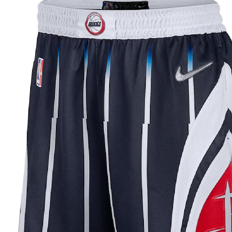 Nike Houston Rockets 75th Anniversary City Edition Quick-Dry Fitted Stretch Mid-Rise Fan Version Shorts Unisex Shorts Dark-Blue DB4135-419