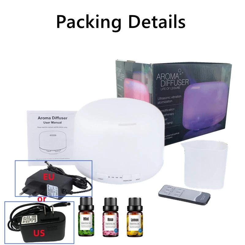 

Aroma Diffuser with 3pcs Essential Oil, Air Humidifier with Colorful Night Light and Remote Control for Bedroom Office Yoga Room белый