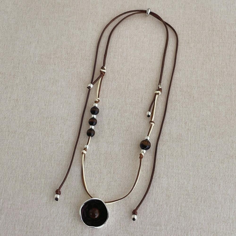 Imitation Pearl Beads Sweater Chain French Irregular Round Double Layered Rope Chain Women