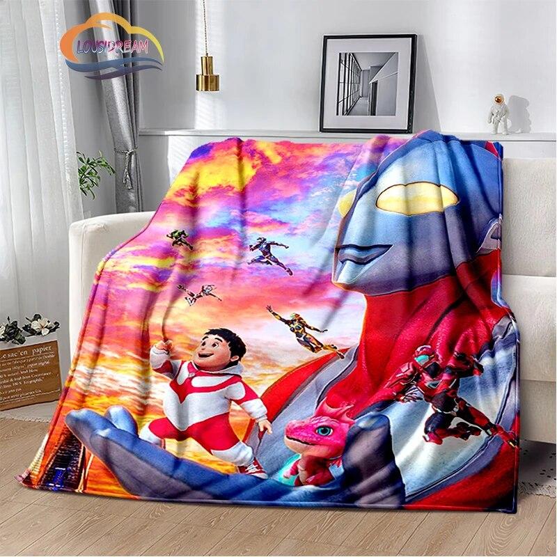Ultra Heroes Zeta Hero's Path  Wool Blanket Jindian Animation Character Ultraman  Fashion  Portable Flannel Warm Camping