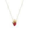 Strawberry Charm Necklace Adjustable Chain Fashionable Jewelry Strawberry Pendant Collarbone Chain for Various Occasion