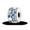 Silver Clasp 925 Silver CZ Pave Clip Charms Daisy Beads Stopper Safety Chain Fit Original Bangle Bracelet Jewelry Clip