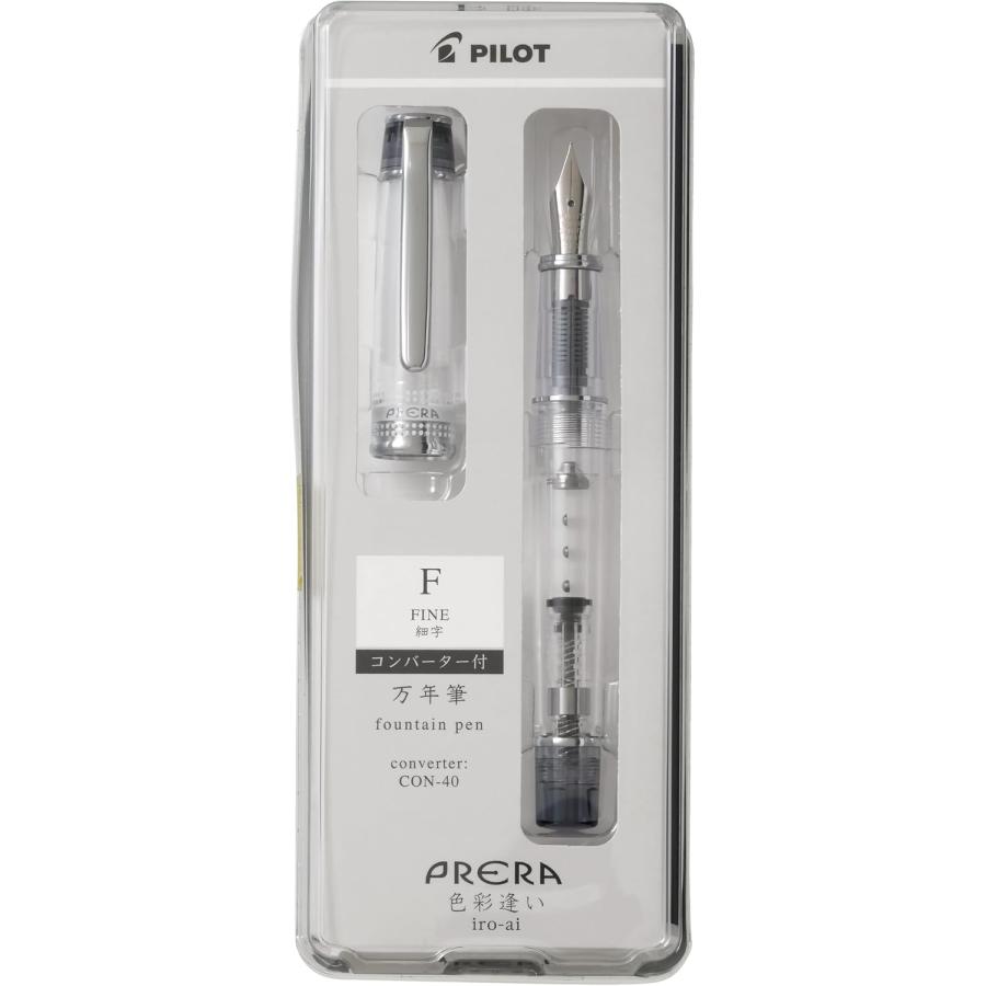 

Pilot Prera Iro-Ai Fountain Pen Clear Black Fine Nib P-FPR-1-TB-F +CON-40