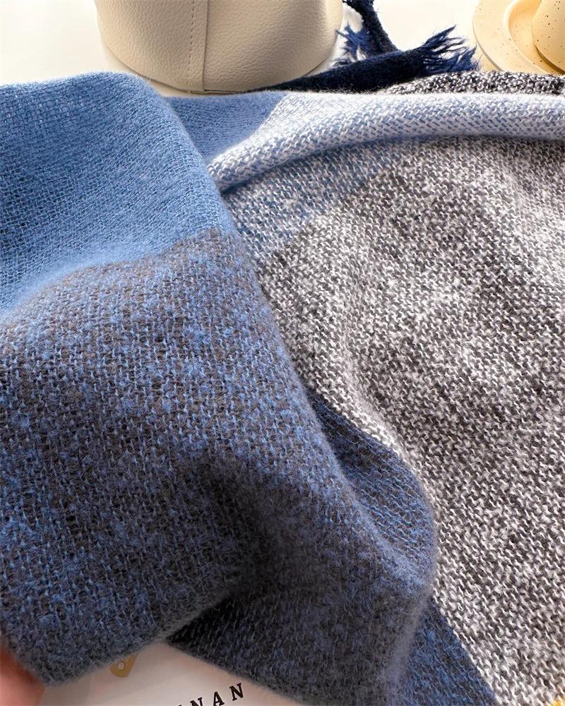 Cashmere Imitation Shawl Autumn Winter Warm Unisex Long Wraps Triangular Scarf Fashion Tassel Scarves Men Women Neckerchief