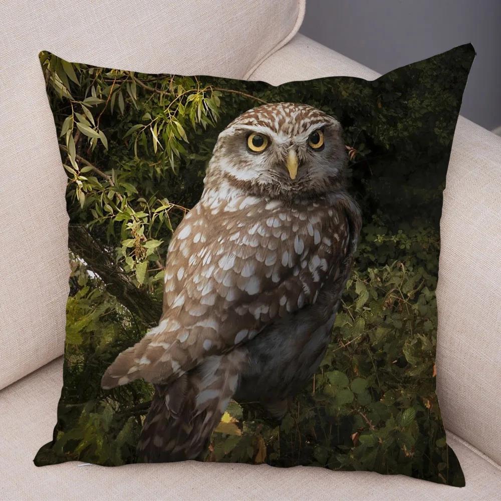 Cute Animal Pillowcase Wild Owl Cushion Cover Decorative Sofa Home Children's Room