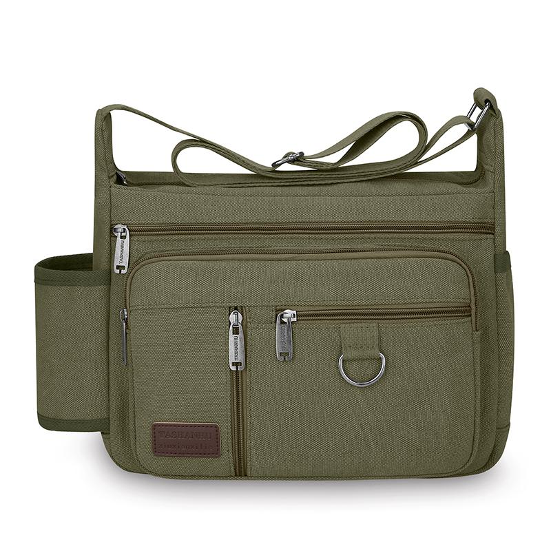 

Винтажная холщовая сумка кроссбоди для мужчин - Модная наплечная сумка-тоут-мессенджер (Прочный дорожный и повседневный ручной кладь) M зелёный