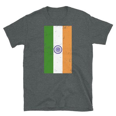 Repubblica dell'India Nuova Delhi T-shirt Unisex a Maniche Corte con Bandiera Usurata